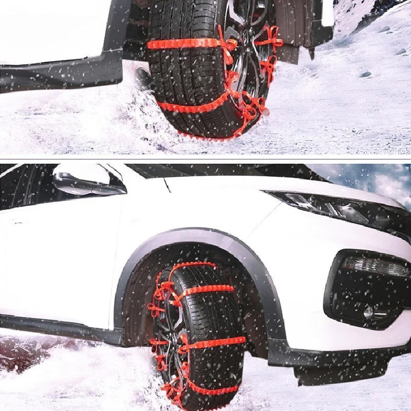 20/40pcs Universal Emergency Snow Chains for Cars, Quick Installation Anti-Skid Tire Traction for Snow & Ice, Traction Aid