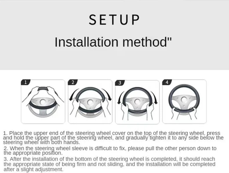 Diamond Texture Steering Wheel Cover, 14.5 to 15 Inch