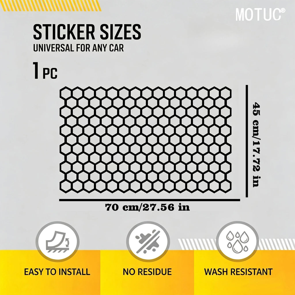 Honeycomb Pattern Window and Body Decal, Matte Black