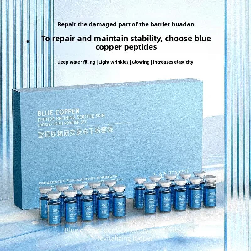 20-Pack Blue Copper Peptide Freeze-Dried Serum Powder for Anti-Aging - image 6