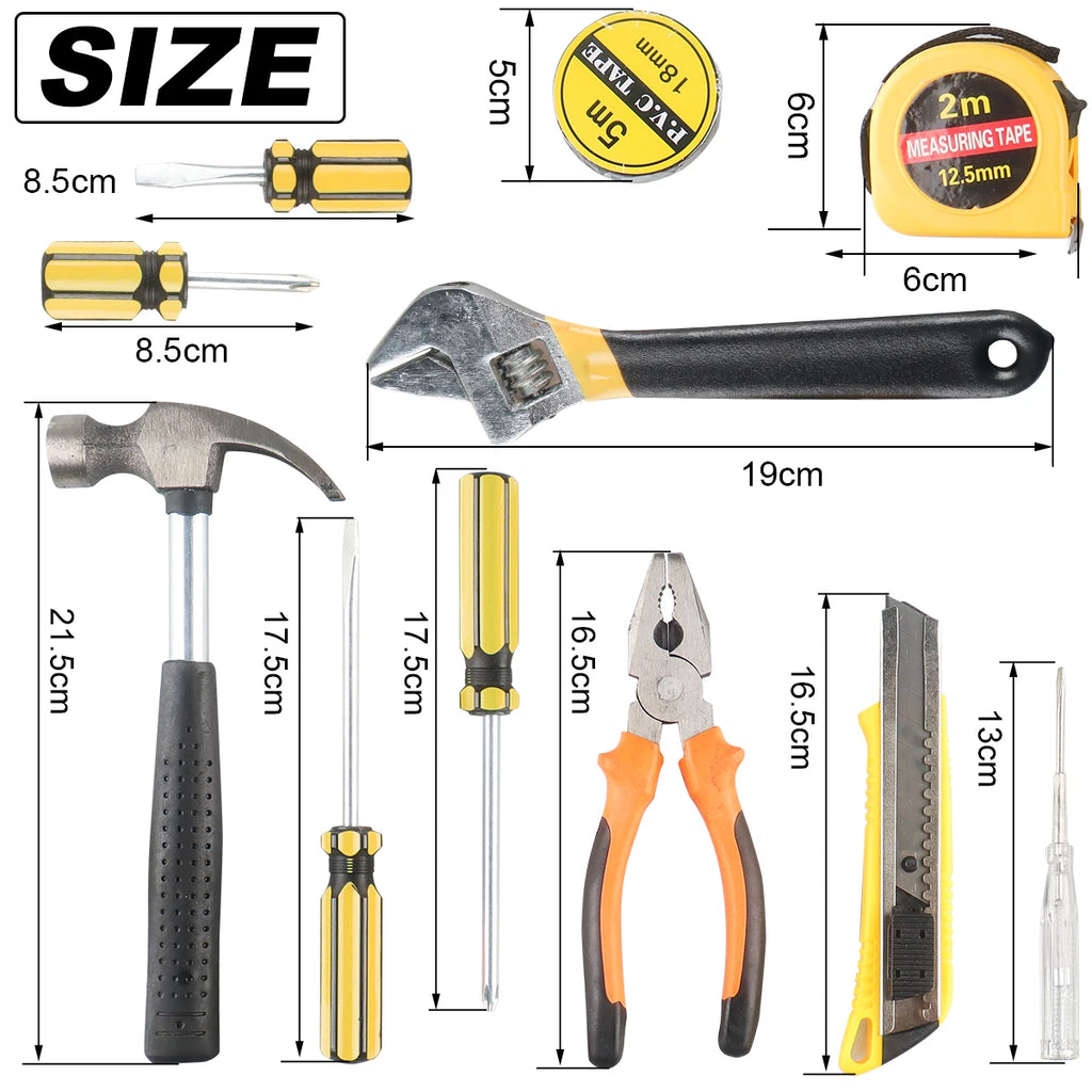 8/9/12/13Pcs Household Tool Set – Repair Kit with Screwdriver & Hammer - image 10