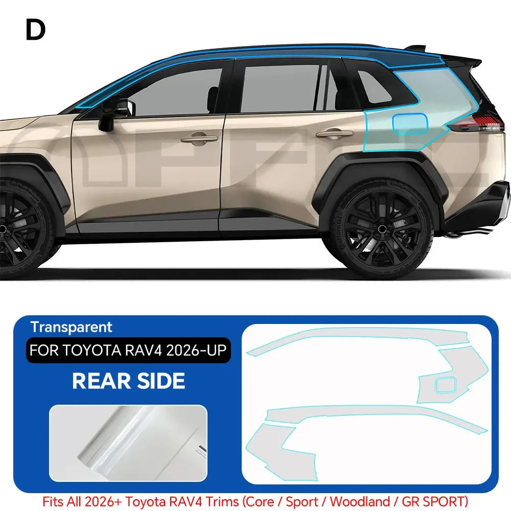 Pre-Cut Paint Protection Film Kit for Toyota RAV4 2026-2027