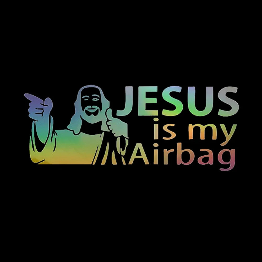 Jesus Is My Airbag Funny Car Sticker, Bumper and Window Decal - view 16
