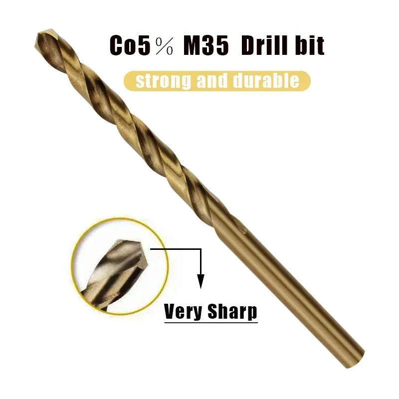 M35 Cobalt HSS Twist Drill Bit Set for Stainless Steel & Metal