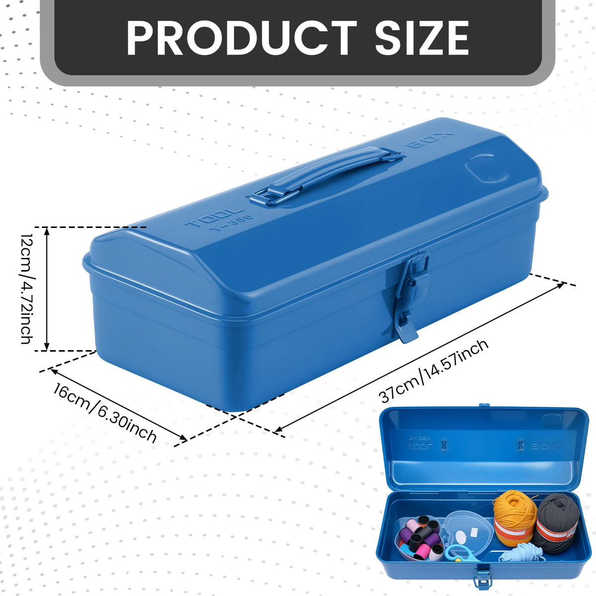 Iron Carrying Case Metal Tool Box Hardware Organizer for Electrician Carpenter Workshop