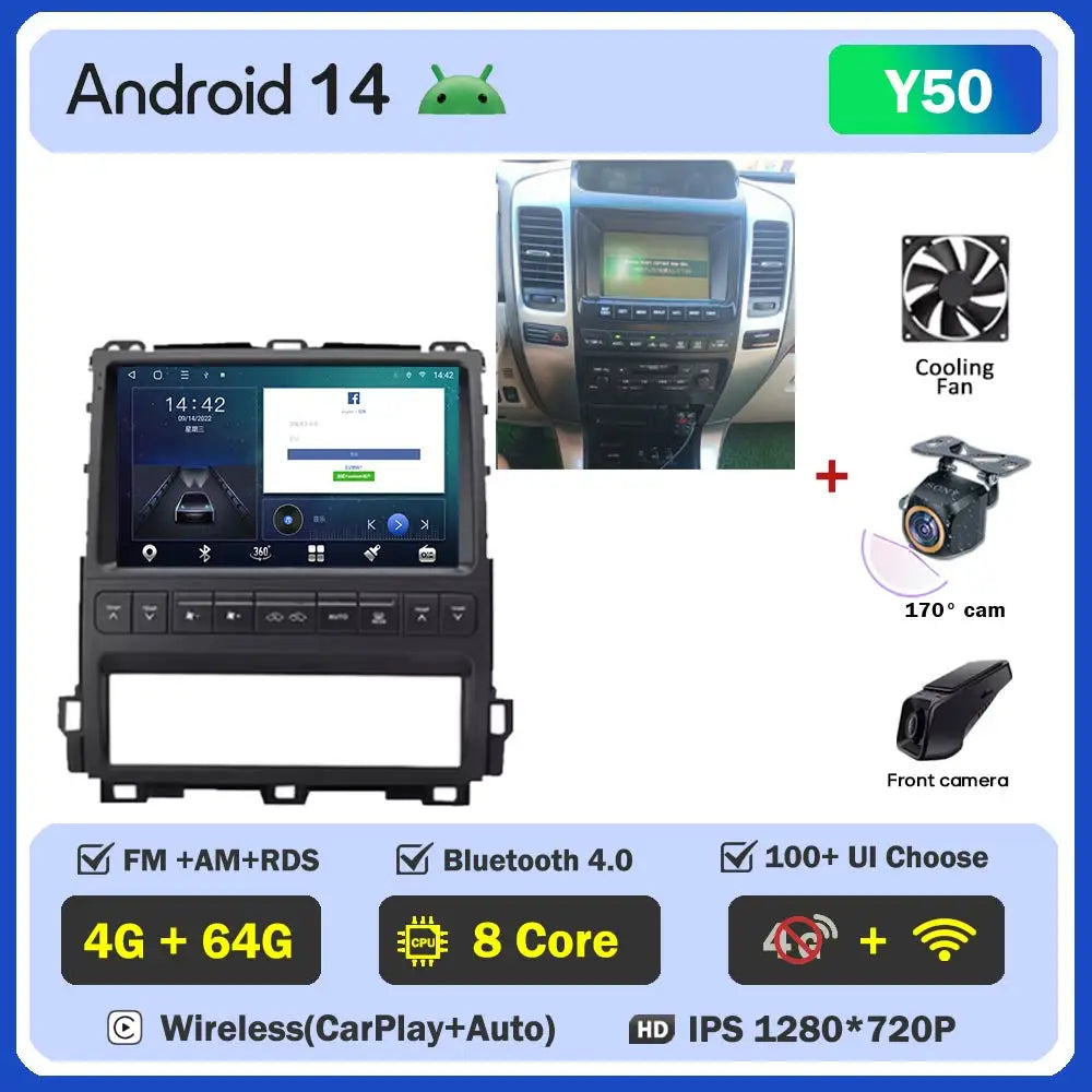 Android Car GPS Navigation 9/10" for Toyota Prado Lexus GX470 - image 9