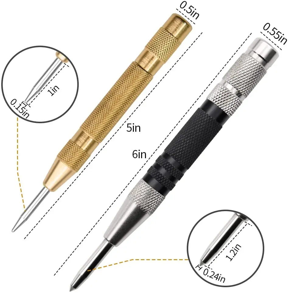Automatic Center Punch Tool - Spring Loaded for Wood & Metal Marking - image 8