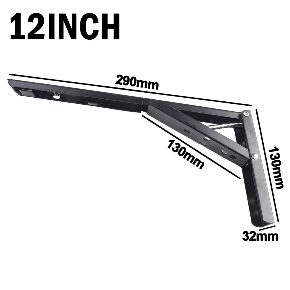4/8/10/12 Inch Wall Mounted Folding Triangle Angle Bracket Workbench Shelf Support