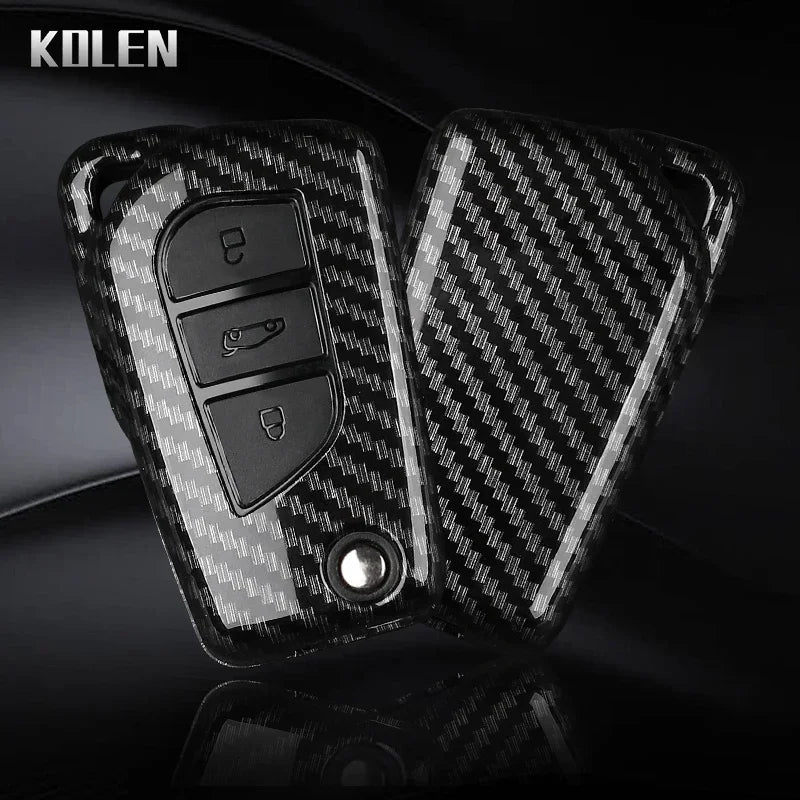 Carbon Fiber Style Key Fob Cover for Toyota Camry, RAV4, Aygo - image 3