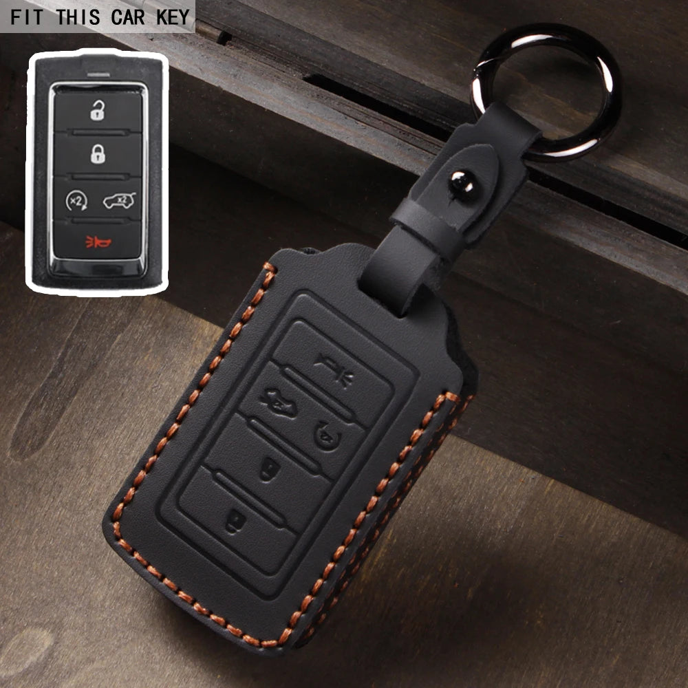 Premium Leather Key Fob Cover for Dodge RAM & Jeep Vehicles - image 5