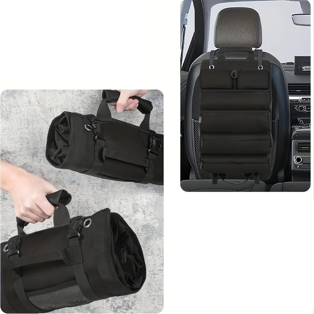 Tool Bag Organizer - Small Tool Bag With Detachable Pouches , Heavy Duty Roll Up Tool Bag Organizer With 6 Tool Pouches