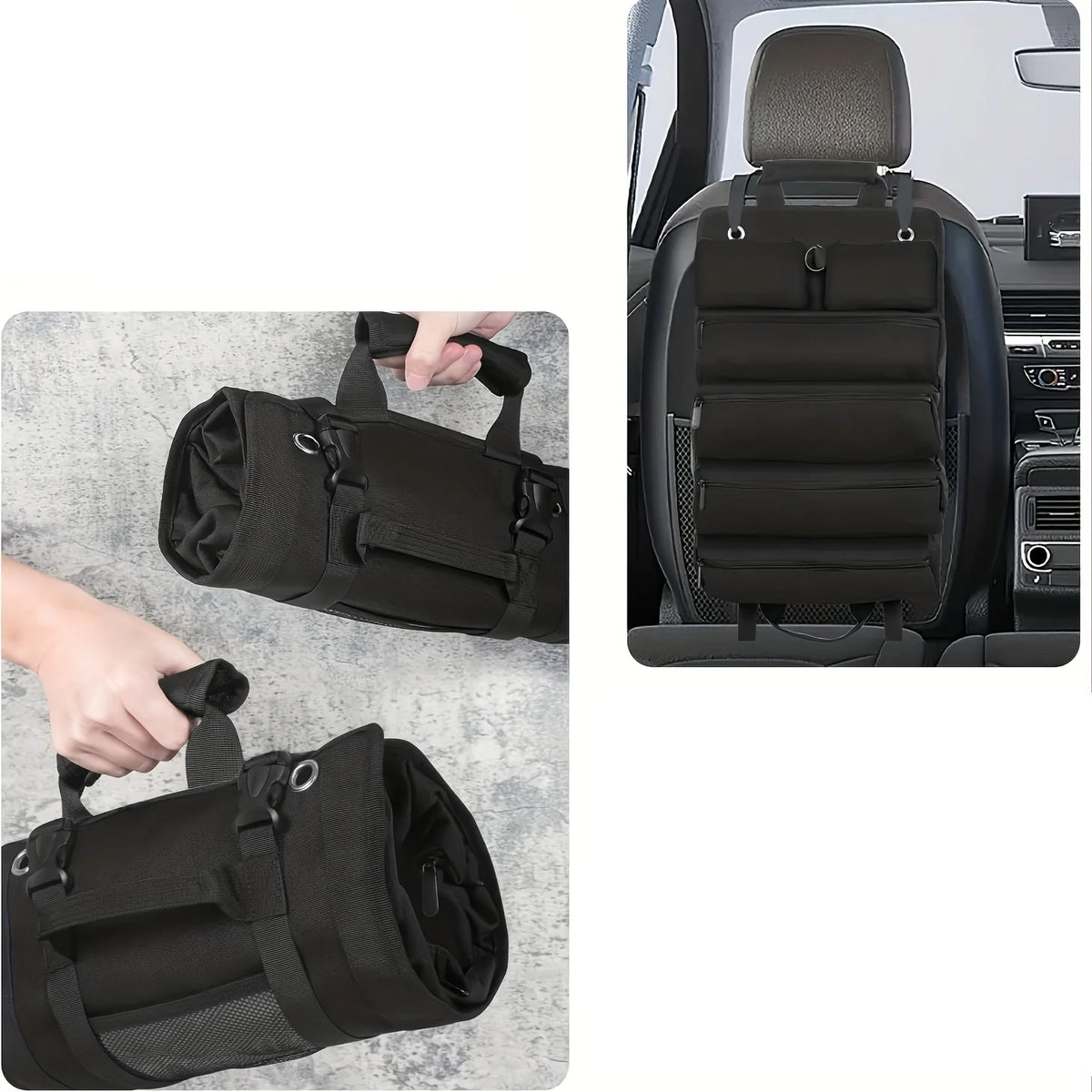 Tool Bag Organizer - Small Tool Bag With Detachable Pouches , Heavy Duty Roll Up Tool Bag Organizer With 6 Tool Pouches