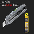 Multifunctional Utility Knife Heavy-duty Metal Box Cutter нож Estilete with 15CM Ruler Accurate Horizontal Bubble Cutting Tool