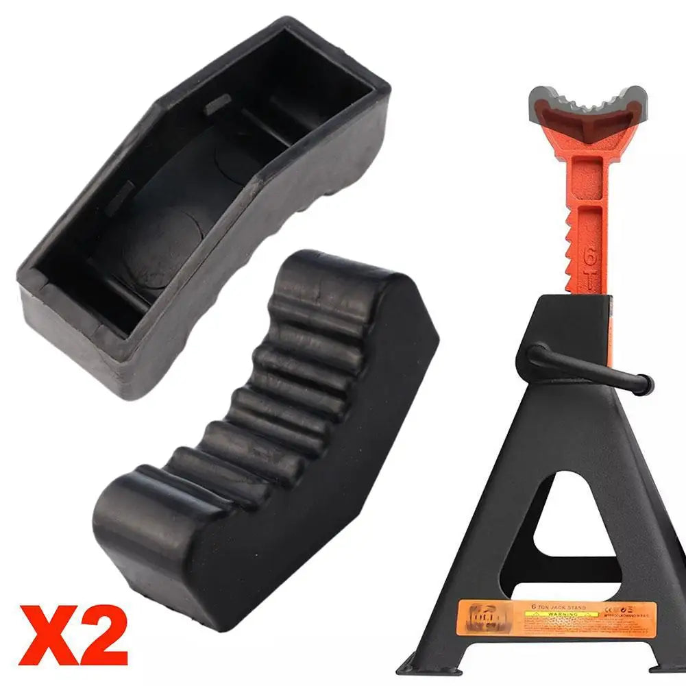 2pcs Rubber Jack Stand Pad Car Slotted Lift Jack Stand Rubber Pad Floor Adapter Frame Rail Pinch Lifting Repair Tools Universal