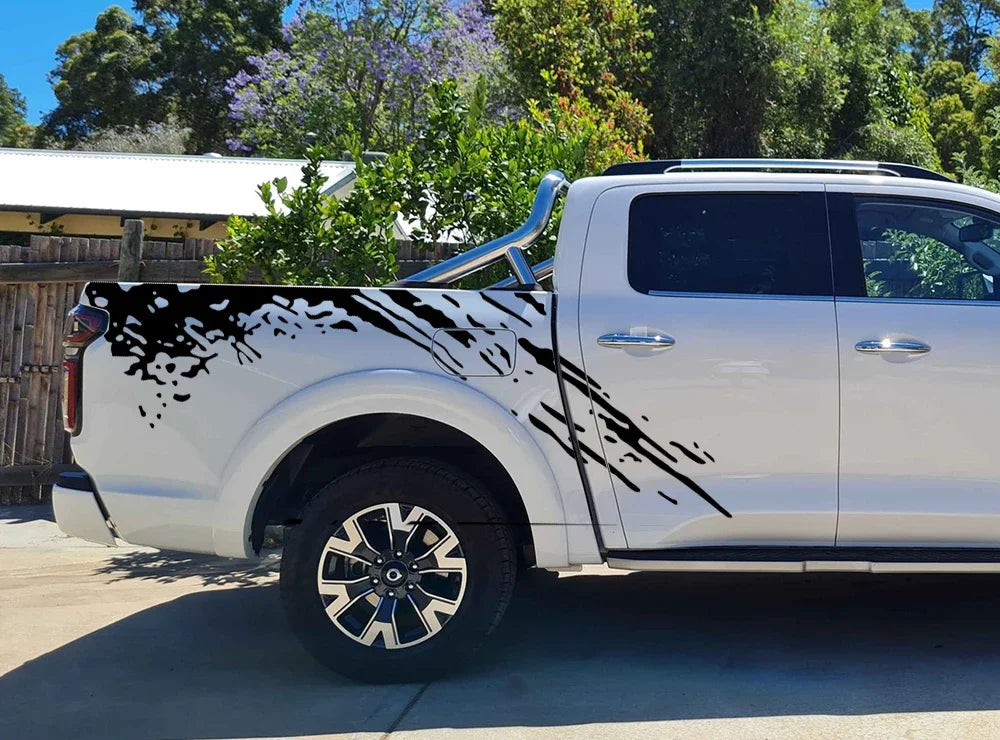 Pickup Truck Body Side Splash Decals, Universal Fit, 2pc