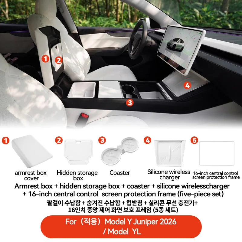 Armrest Cover for Tesla Model Y Juniper, Model YL and Model 3 Highland