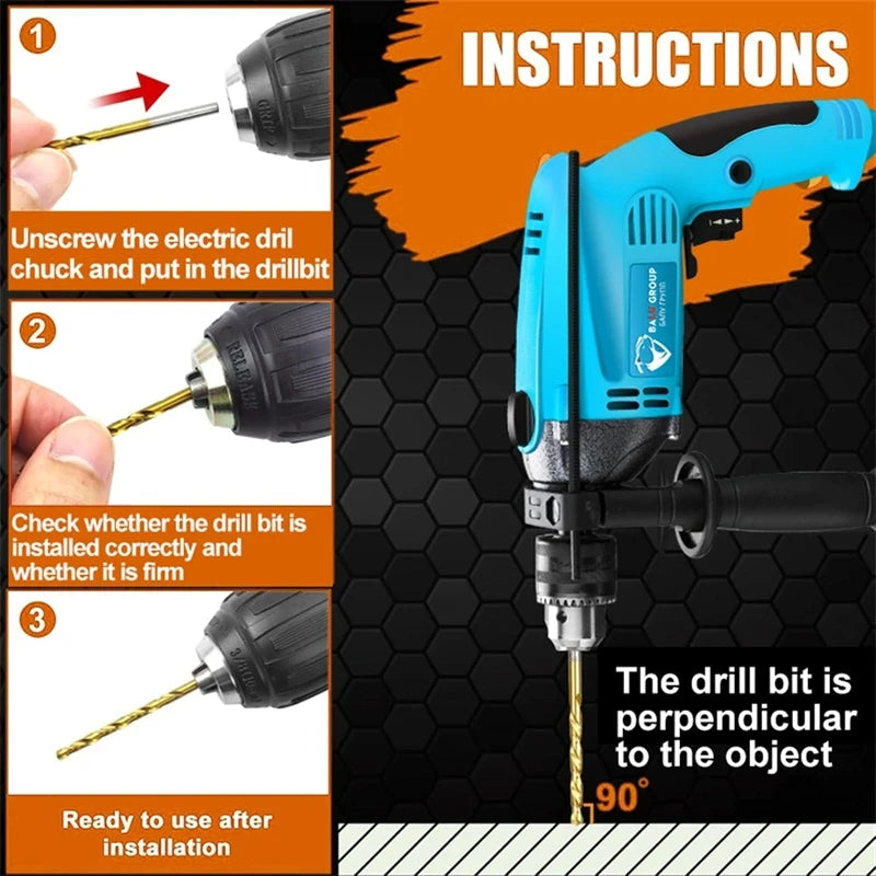 13-Piece Titanium Twist Drill Bit Set for Wood & Plastic - image 3