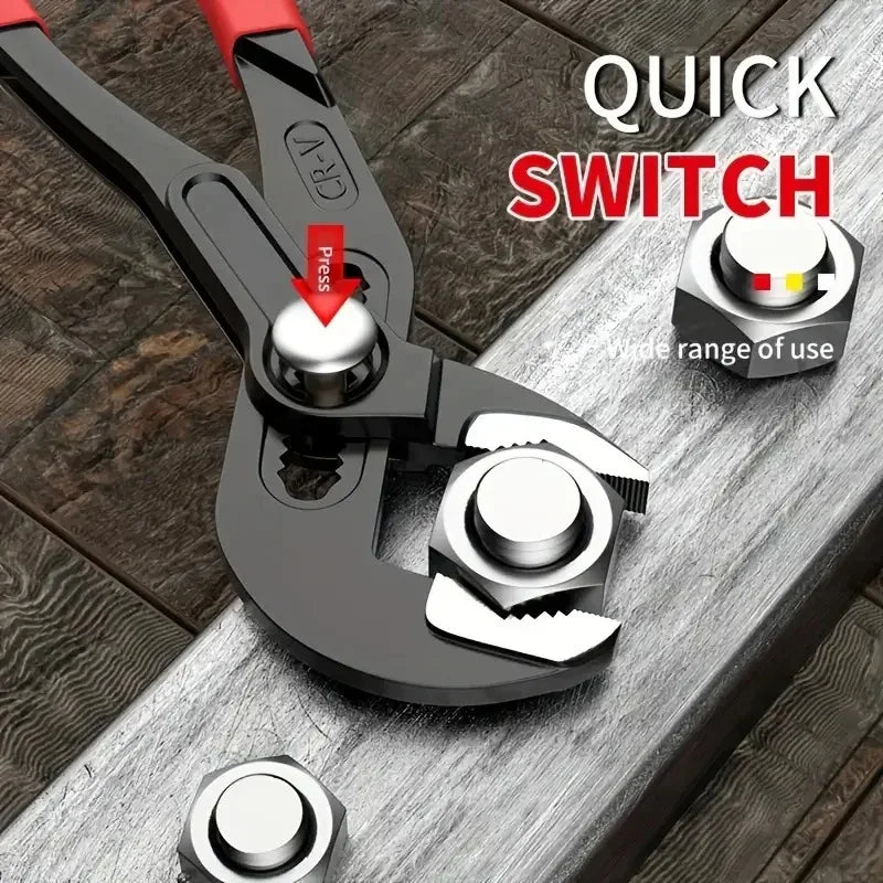 Water Pump Pliers Quick-Release Plumbing Pliers Pipe Wrench Adjustable Water Pipe Clamp Large Opening Pliers Wrench Hand Tools