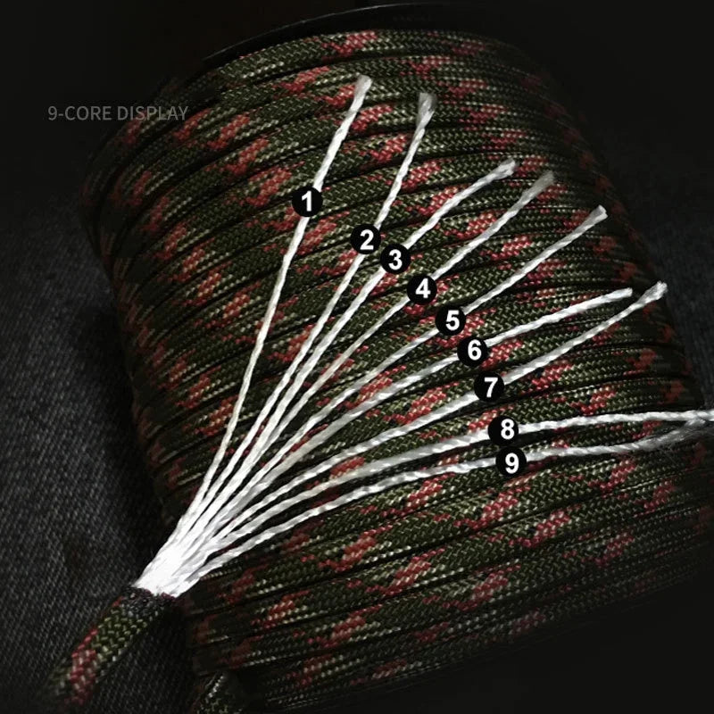 4mm 9-Core Paracord, 30/50/100M – Military Standard Rope