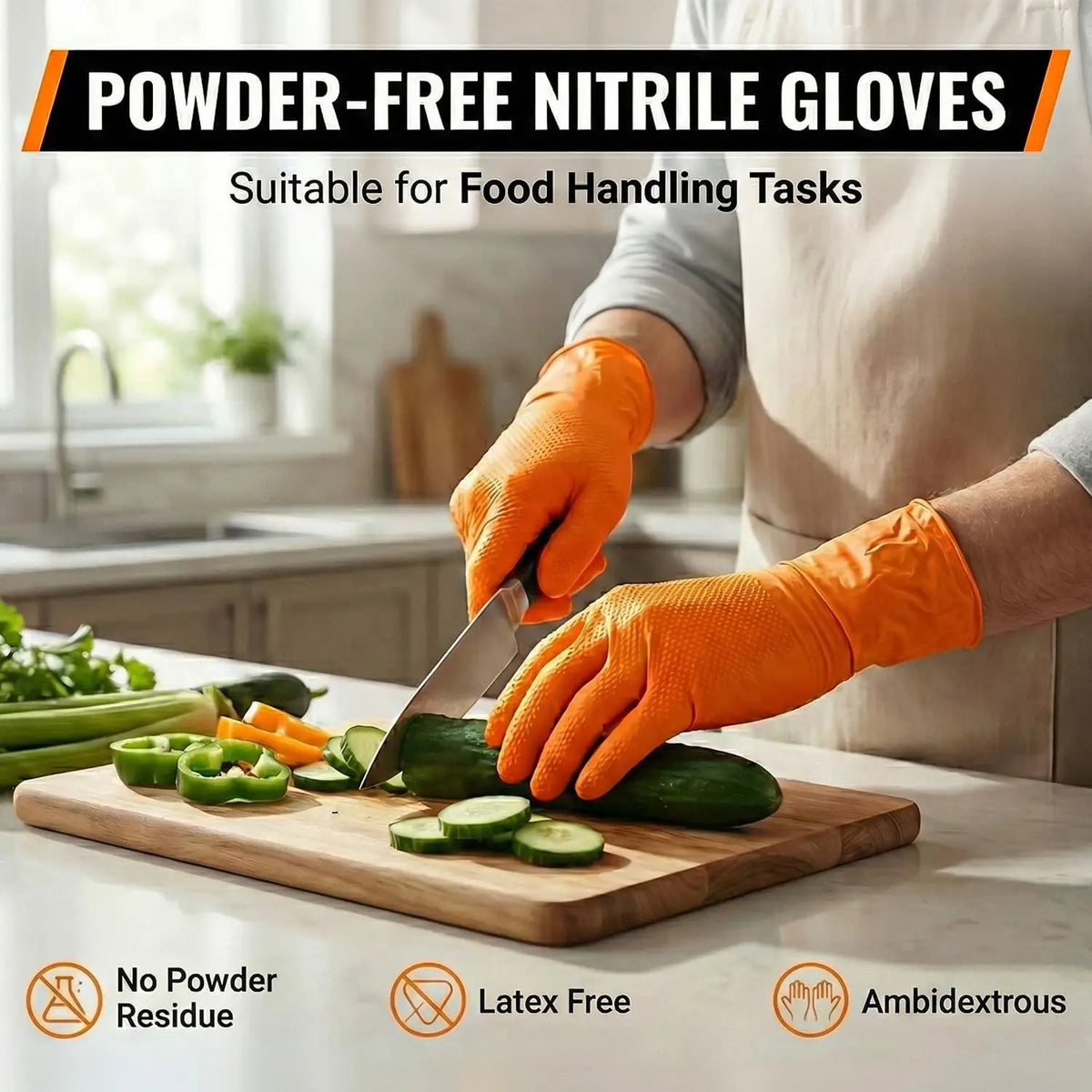 Heavy Duty Nitrile Gloves 8Mil Extra Thick Mechanic Home Garden Disposable Glove with Textured Grip Antislip Safety Work Gloves