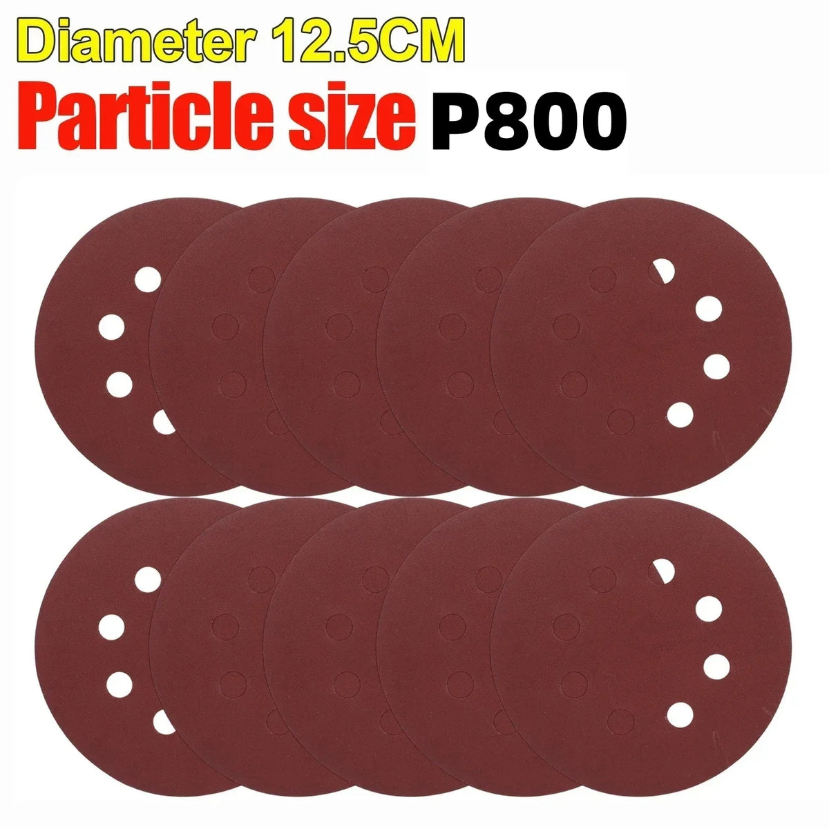 Universal 8-Hole 125mm Sanding Discs for Metal Wood and Glass 40-3000 Grit