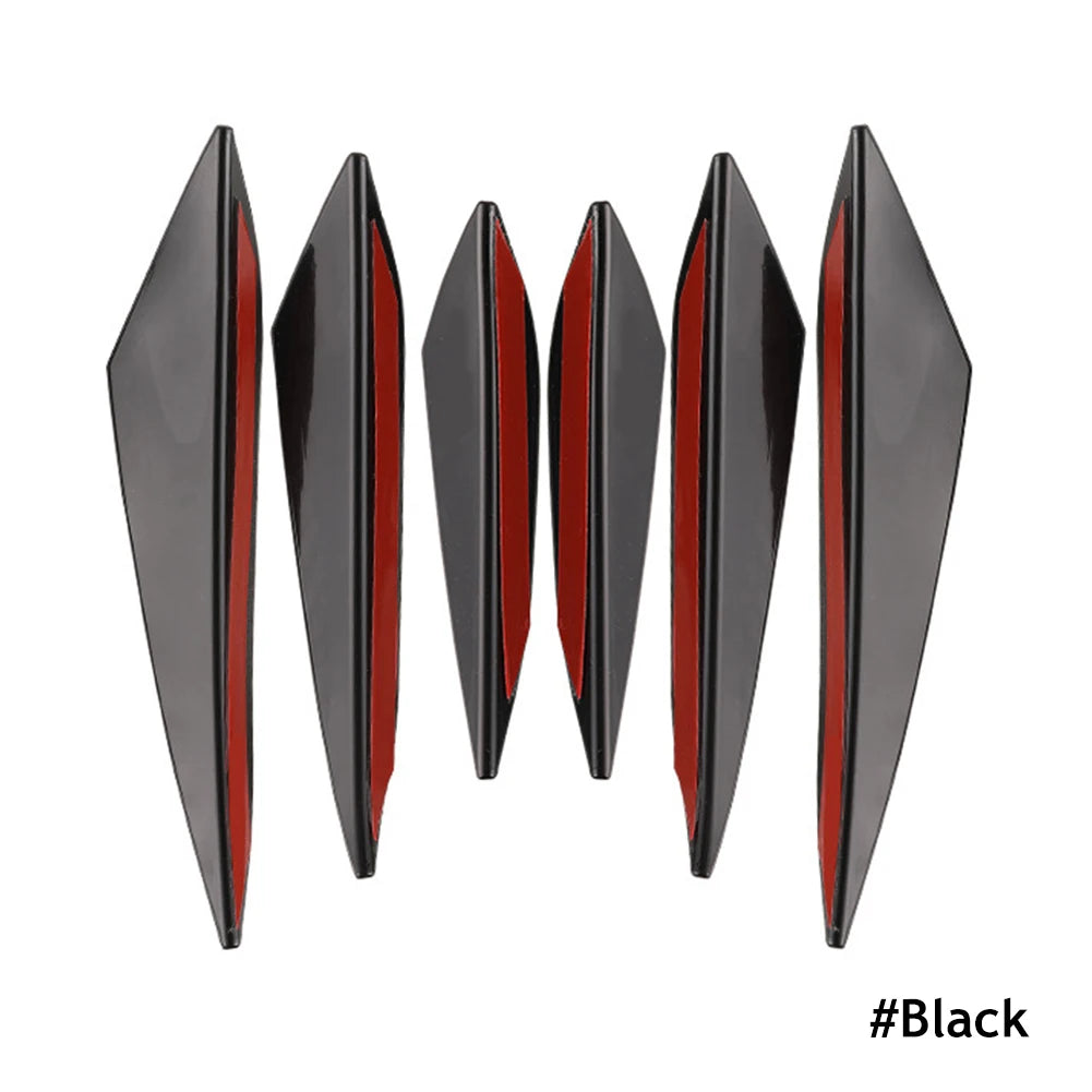 Universal Front Bumper Lip Spoiler Canards 4 or 6 Piece Set - image 15