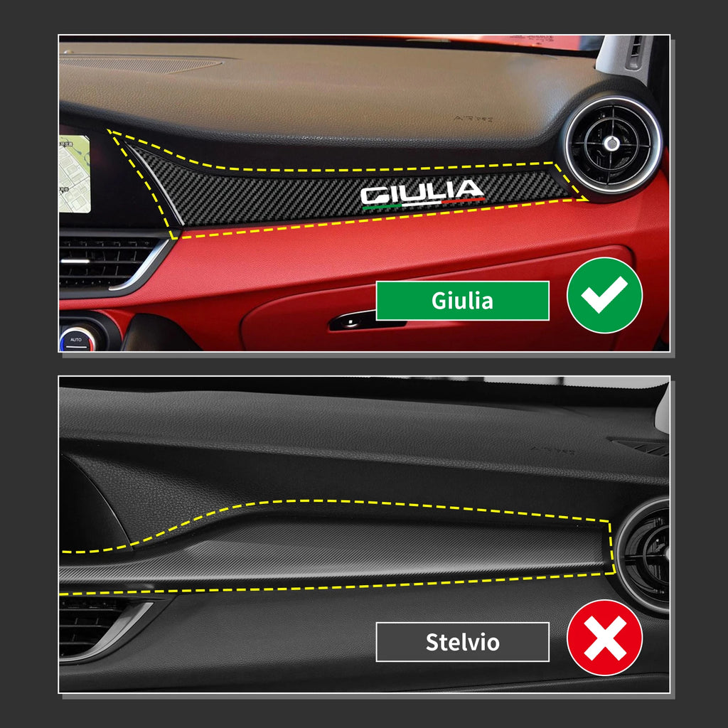 Carbon Fiber Interior Trim Stickers for Alfa Romeo Giulia and Stelvio