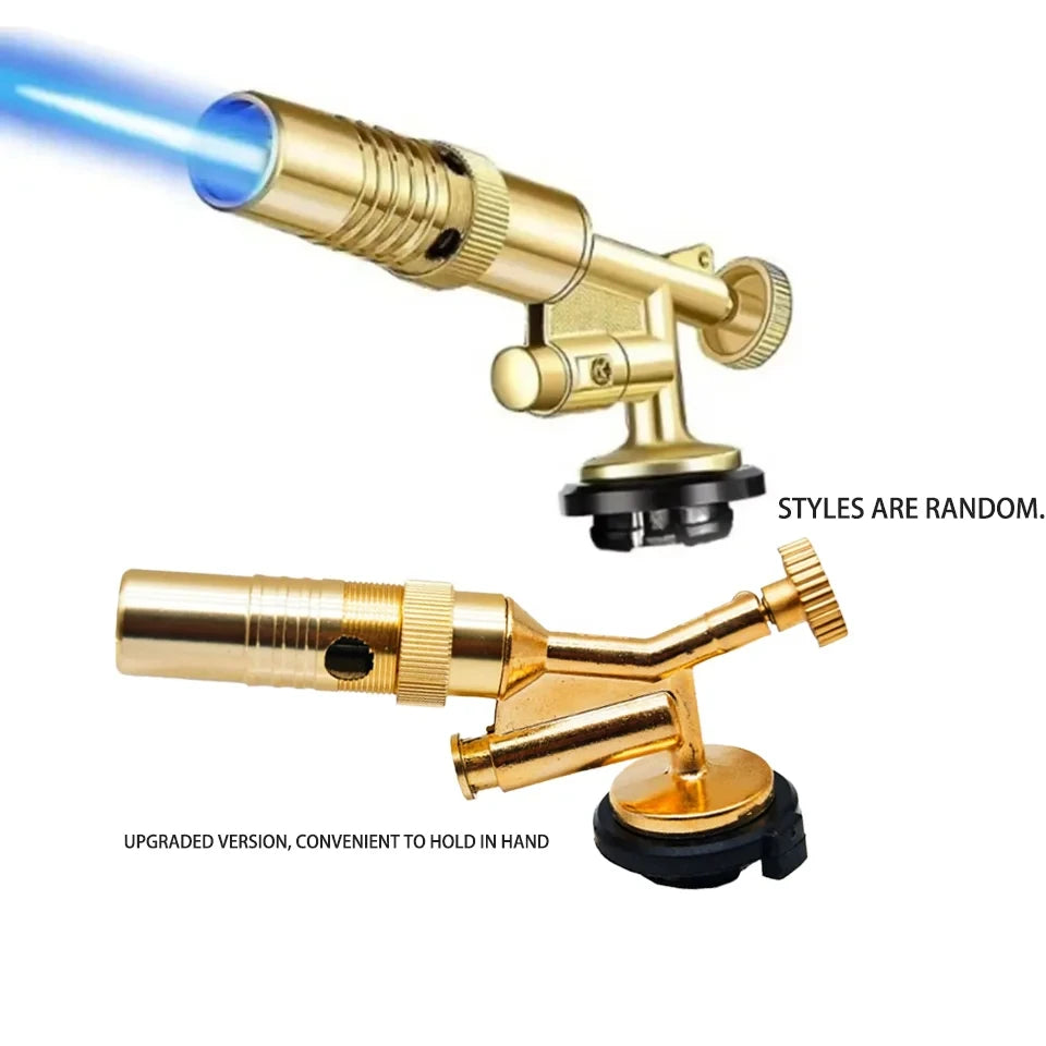 Portable Gold Copper Gas Welding Torch High Temperature Flame BBQ Cooking Brazing Tool for Outdoor Heating And Metal Joining