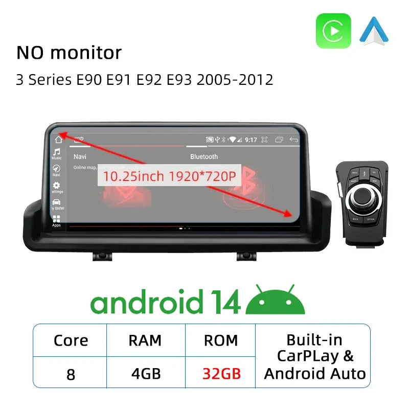 Android 14 CarPlay GPS for BMW 3 Series E90 E91 E92 E93 2005-2012 - image 9
