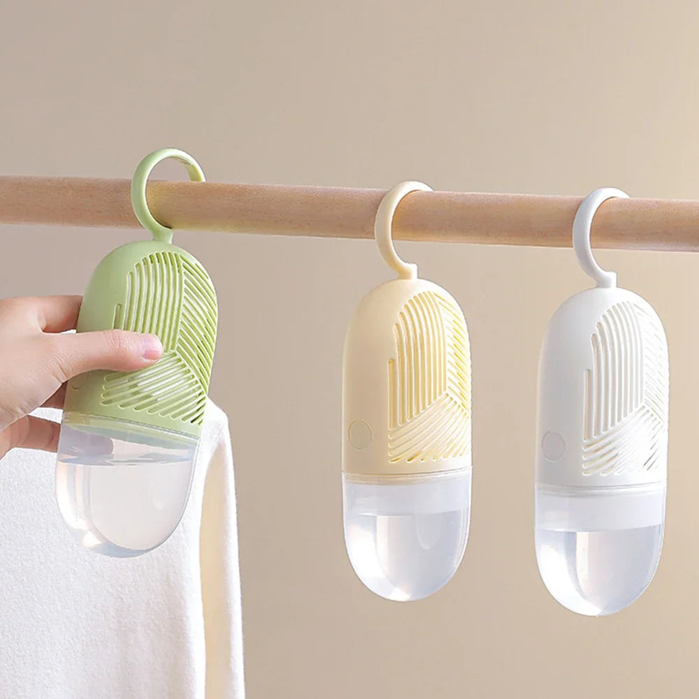 Hanging clothes dehumidifier box, anti-mould moisture absorber with hook