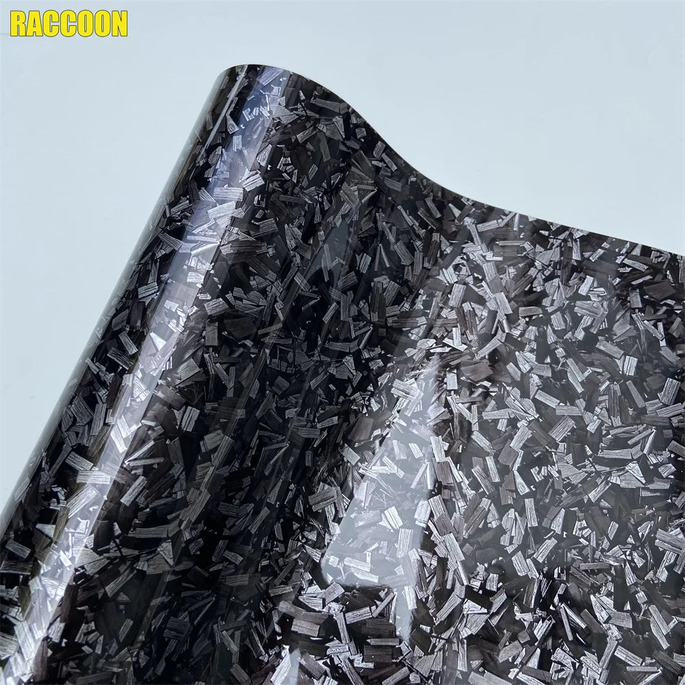 Glossy Silver Forged Carbon Vinyl Wrap Film for Car and Motorcycle