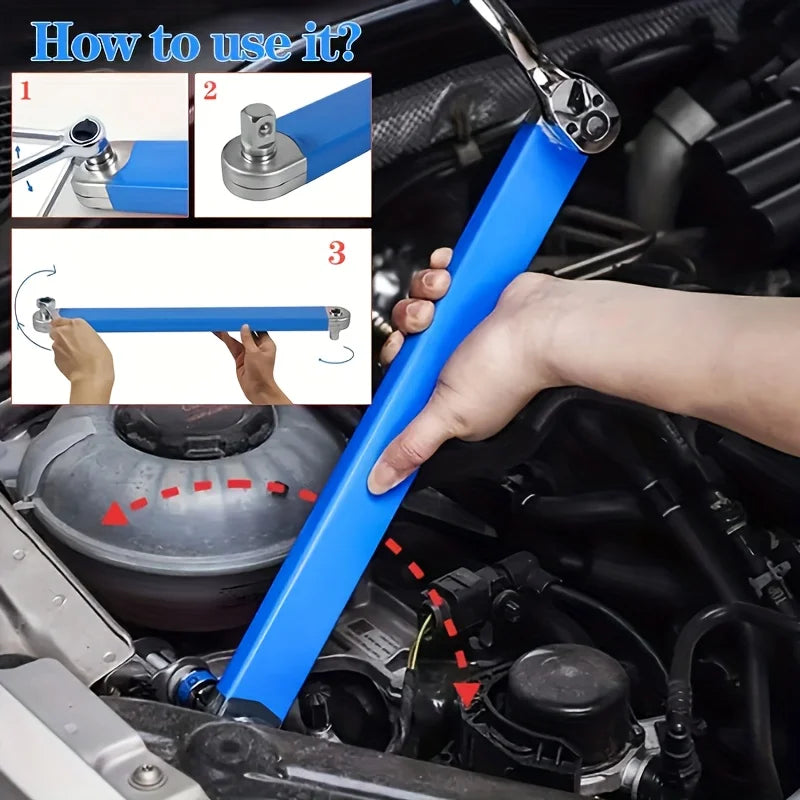 Dual-Head Adjustable Ratchet Extension Wrench, Carbon Steel - image 3