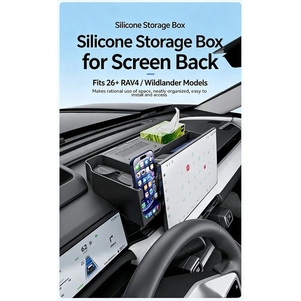 Behind-Screen Storage Organizer for Toyota RAV4 2026-2028