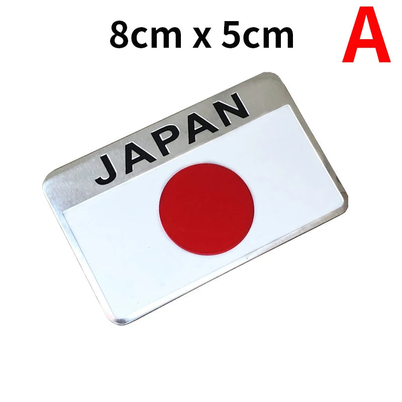 3D Aluminum Japan Flag Car Badge Emblem Sticker - image 6