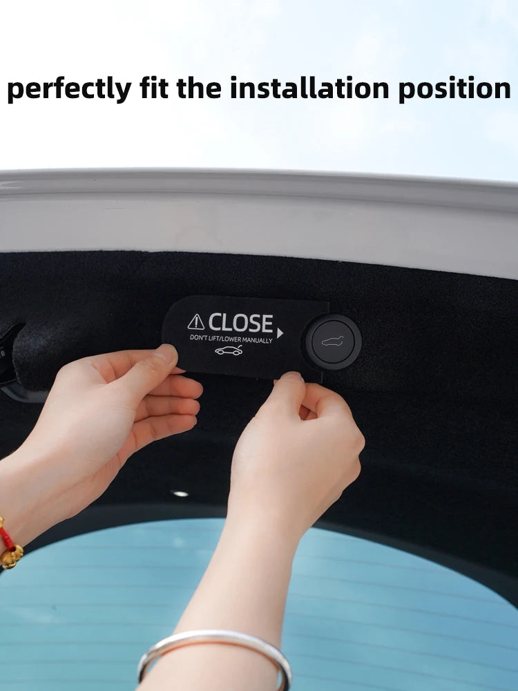 Electric Tailgate Warning Decal for Model Y and Model 3