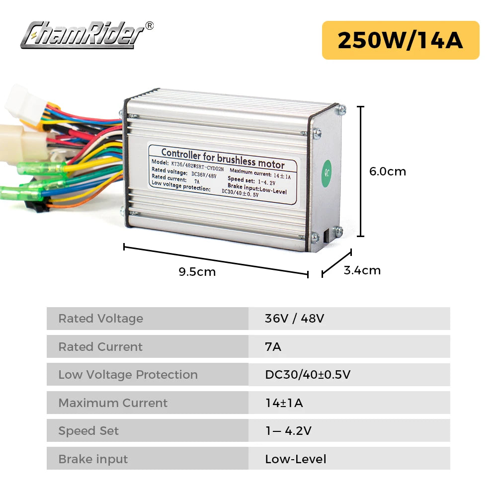 Electric Bike Controller 36V 48V Ebike Sensorless Controller 250W 350W 500W 750W 1000W 1500W KT Controller Dual Mode Sinewave