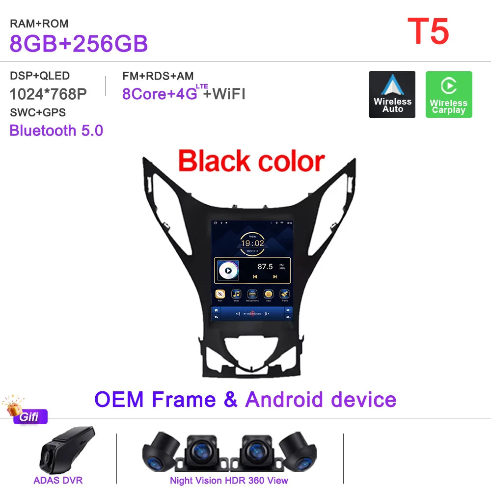 9.7" Android Car Multimedia Player GPS for Hyundai Azera - image 13