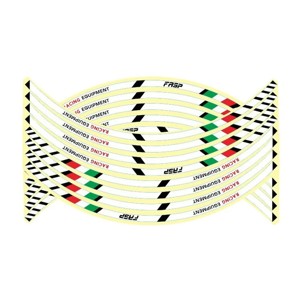 Reflective Wheel Rim Stripe Stickers for 17-18 Inch Motorcycle Wheels
