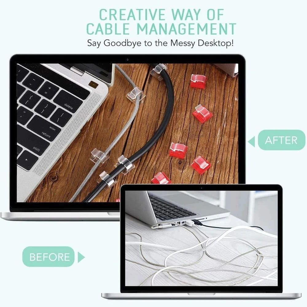 50-Piece Wall-Mounted Cable Organizer Clips
