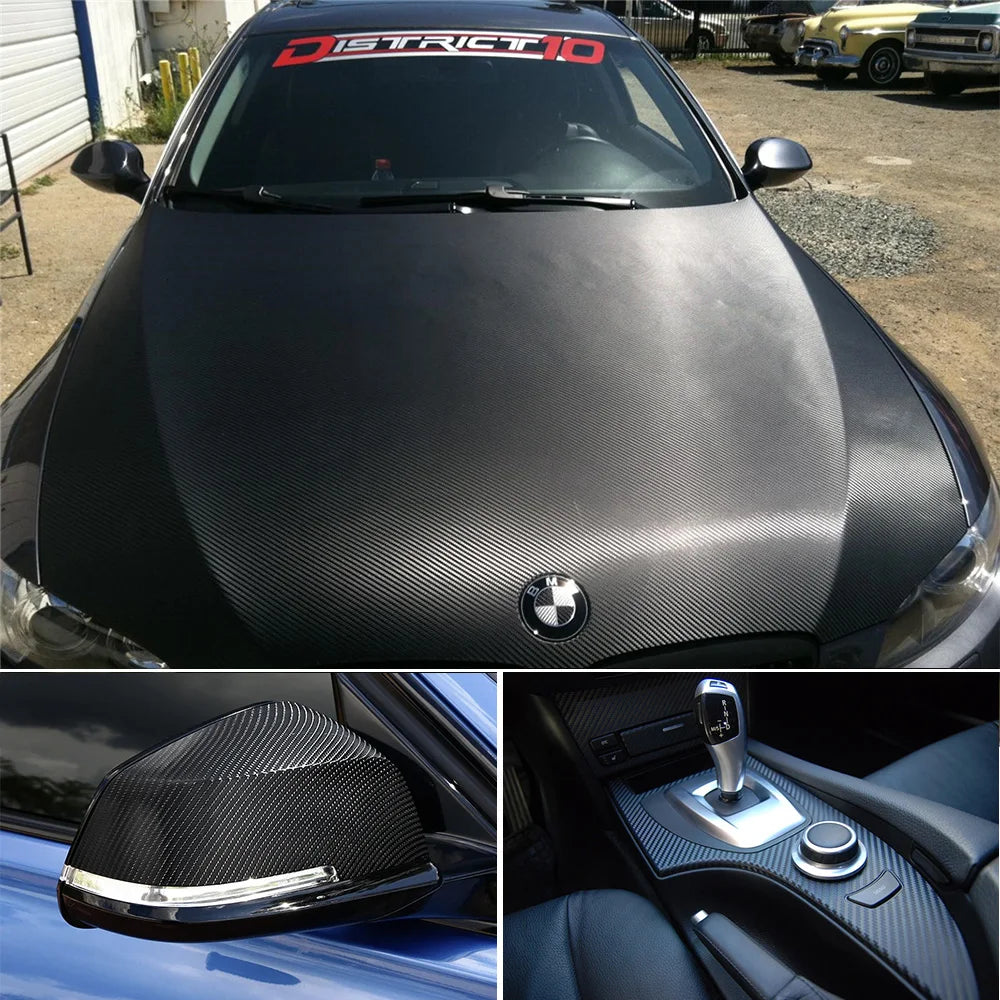 Carbon Fiber Vinyl Wrap Roll - Bubble-Free DIY Car Sticker & Laptop Skin - image 3