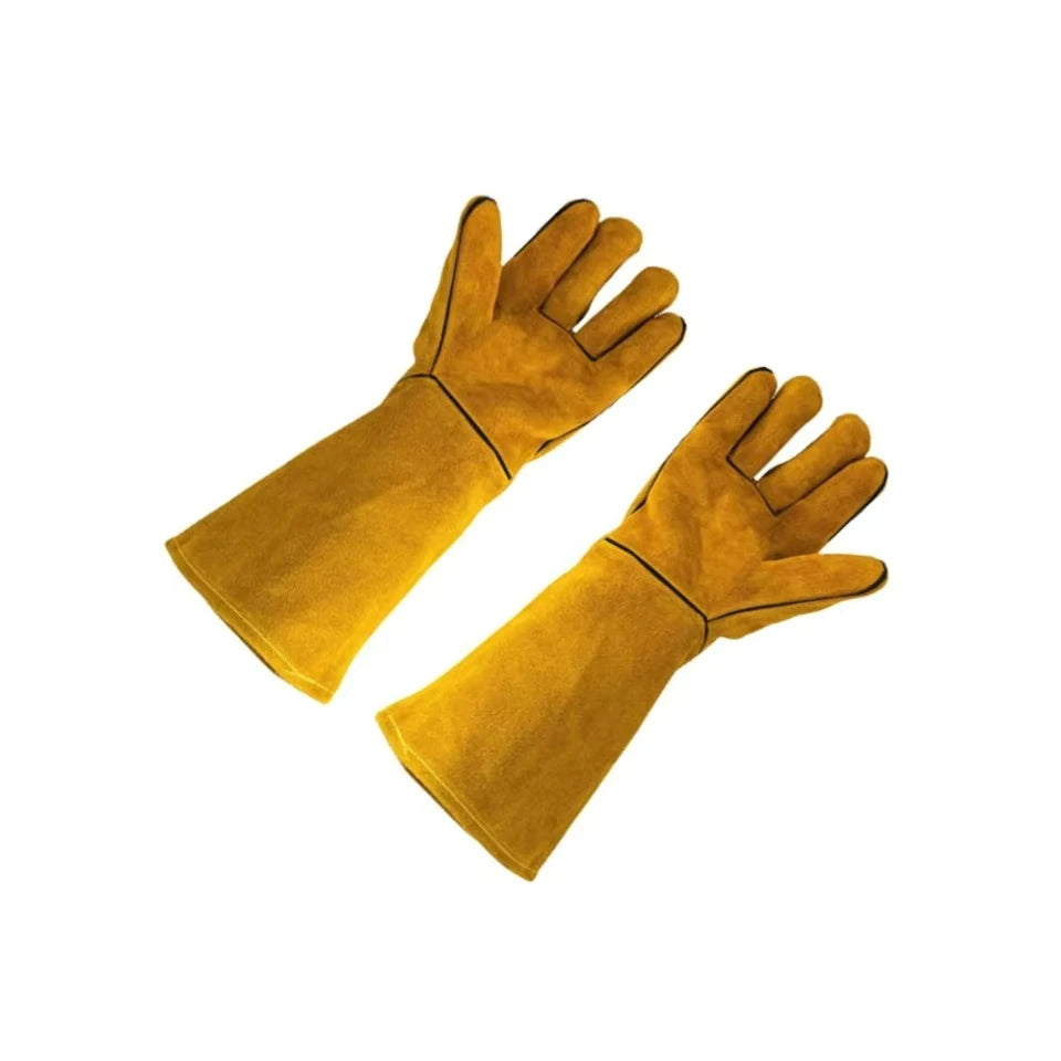 Flame-Retardant Heat-Proof Welding Work Gloves, Yellow