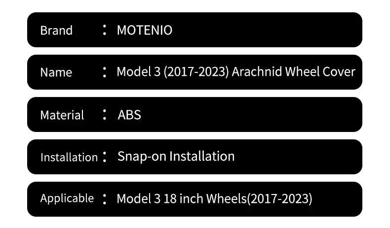 18-Inch Arachnid Wheel Covers for Tesla Model 3 2017-2023 - image 18