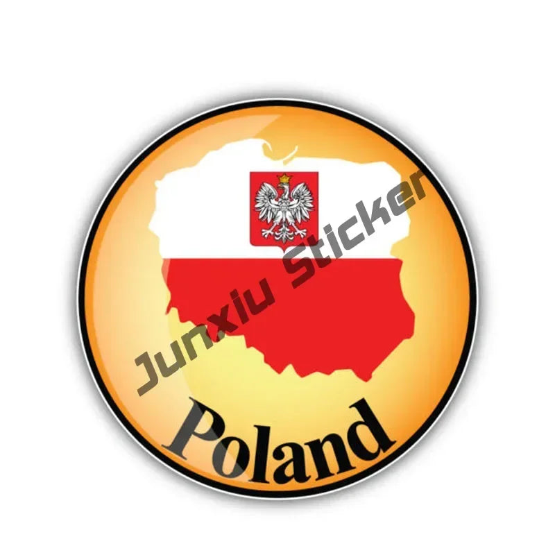 Polish Flag and Heart Vinyl Car Stickers, 13cm Body and Window Decal - view 3