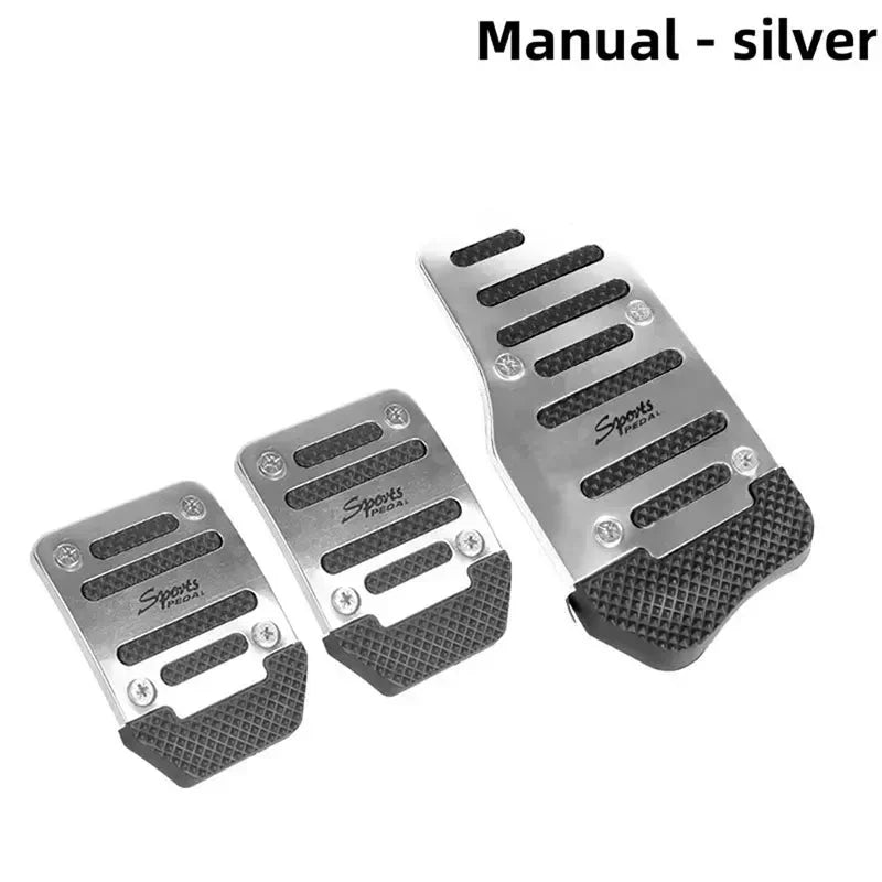 Universal Non-Slip Aluminum Pedal Covers for Manual Car, 2/3 Pcs