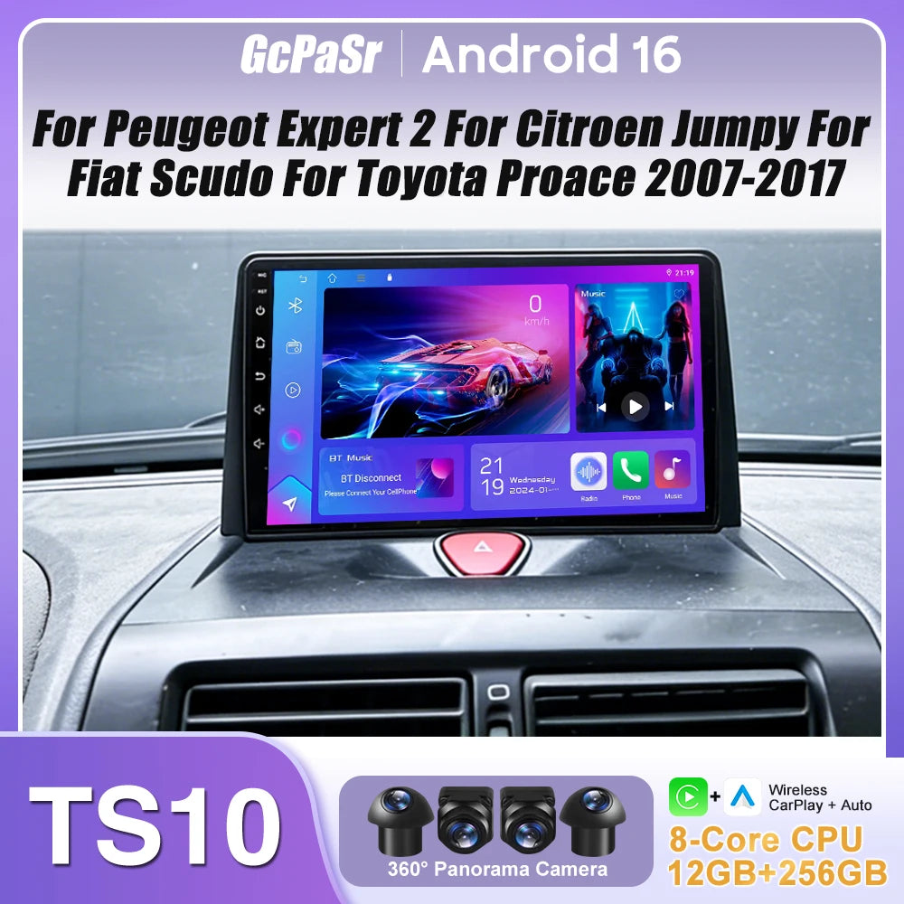 Car Multimedia Player for Peugeot Expert - Android Auto & CarPlay