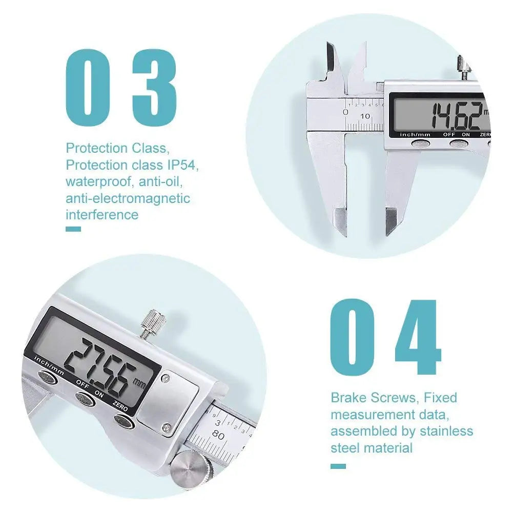 Metal Digital Caliper 150/200/300MM Stainless Steel Electronic Digital Vernier Caliper Micrometer Measuring Tool Caliper