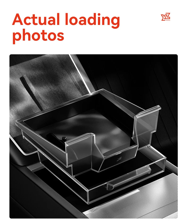 Double-Layer Armrest Storage Box for Tesla Model Y and Model 3