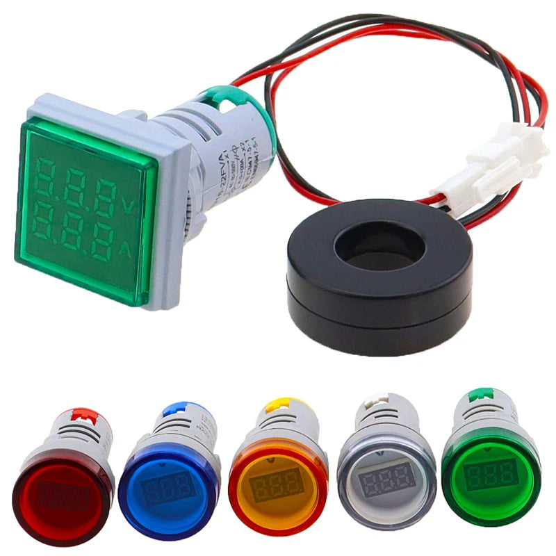 AC Digital Voltmeter Ammeter 50-500V 0-100A LED Display