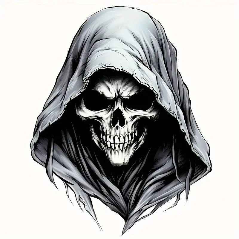 2D Grim Reaper Skull Vinyl Sticker for Car, Motorcycle and Laptop