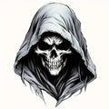 2D Grim Reaper Skull Vinyl Sticker for Car, Motorcycle and Laptop